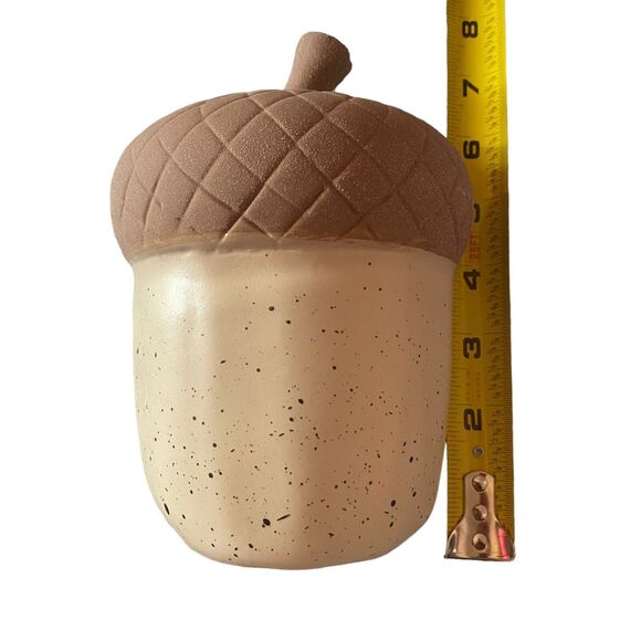 NEW Acorn Decor Ceramic Sandstone Acorn Table Figurines Set Of 2 NWT - Picture 4 of 5